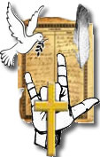 CCBC Deaf Ministry Logo of ILY sign, cross, dove and Bible